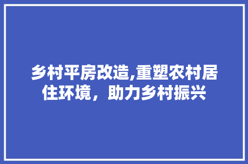 乡村平房改造,重塑农村居住环境，助力乡村振兴