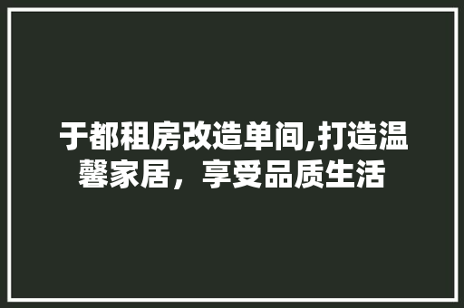 于都租房改造单间,打造温馨家居，享受品质生活