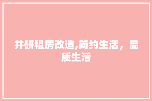 井研租房改造,简约生活，品质生活 居家维修
