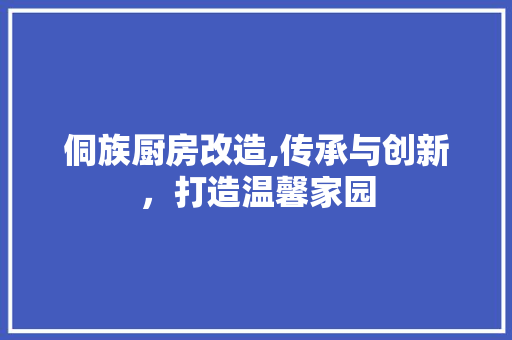 侗族厨房改造,传承与创新，打造温馨家园 家电维修