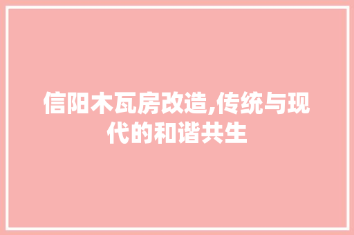 信阳木瓦房改造,传统与现代的和谐共生 墙体维修