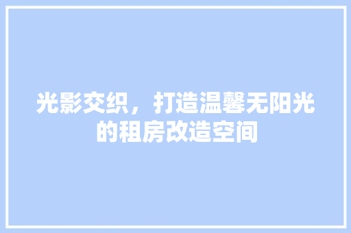 光影交织，打造温馨无阳光的租房改造空间