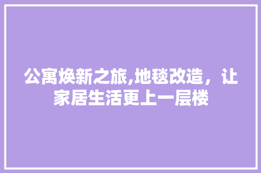 公寓焕新之旅,地毯改造，让家居生活更上一层楼 居家维修