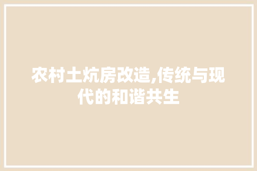 农村土炕房改造,传统与现代的和谐共生