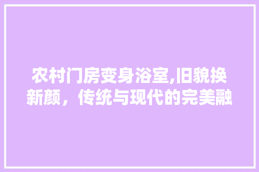 农村门房变身浴室,旧貌换新颜，传统与现代的完美融合