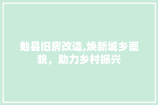 勉县旧房改造,焕新城乡面貌，助力乡村振兴 家电维修