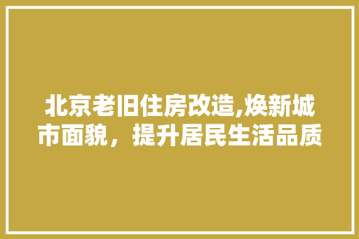 北京老旧住房改造,焕新城市面貌，提升居民生活品质