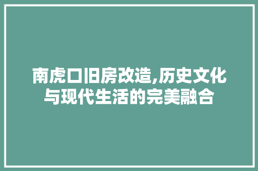 南虎口旧房改造,历史文化与现代生活的完美融合 厨房维修