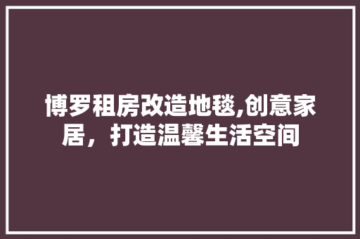 博罗租房改造地毯,创意家居，打造温馨生活空间