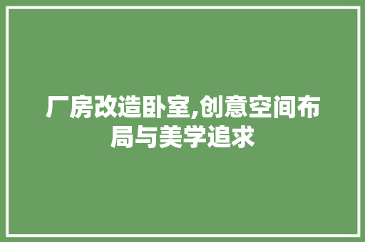 厂房改造卧室,创意空间布局与美学追求