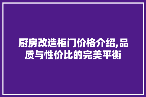 厨房改造柜门价格介绍,品质与性价比的完美平衡