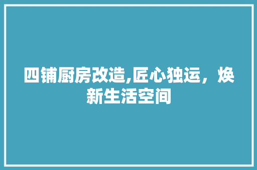 四铺厨房改造,匠心独运，焕新生活空间