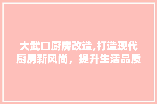 大武口厨房改造,打造现代厨房新风尚，提升生活品质