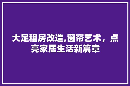 大足租房改造,窗帘艺术，点亮家居生活新篇章