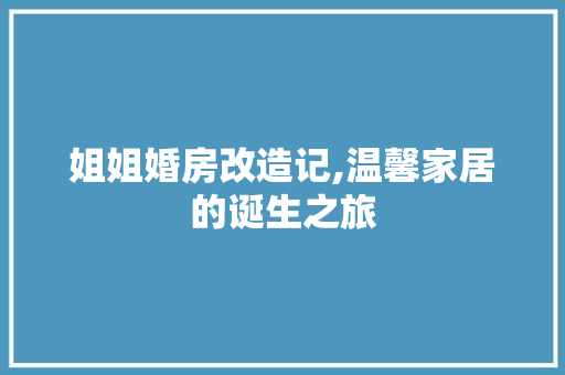 姐姐婚房改造记,温馨家居的诞生之旅