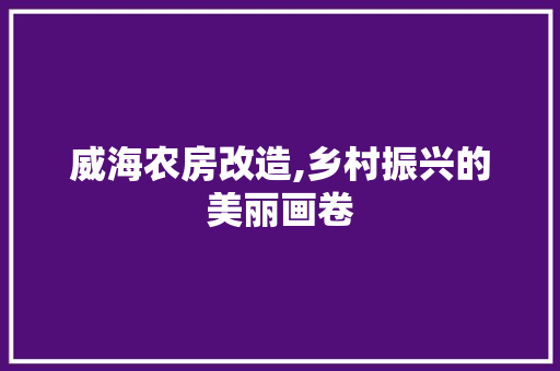 威海农房改造,乡村振兴的美丽画卷 厨房维修