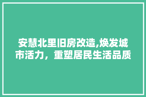 安慧北里旧房改造,焕发城市活力，重塑居民生活品质