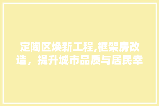 定陶区焕新工程,框架房改造，提升城市品质与居民幸福感