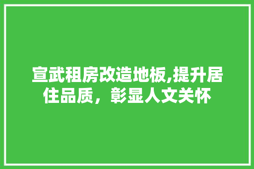 宣武租房改造地板,提升居住品质，彰显人文关怀