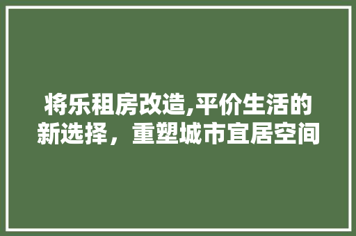 将乐租房改造,平价生活的新选择，重塑城市宜居空间