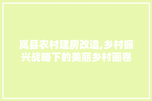 岚县农村建房改造,乡村振兴战略下的美丽乡村画卷