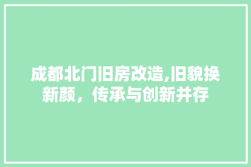 成都北门旧房改造,旧貌换新颜，传承与创新并存