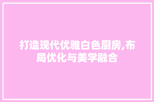 打造现代优雅白色厨房,布局优化与美学融合