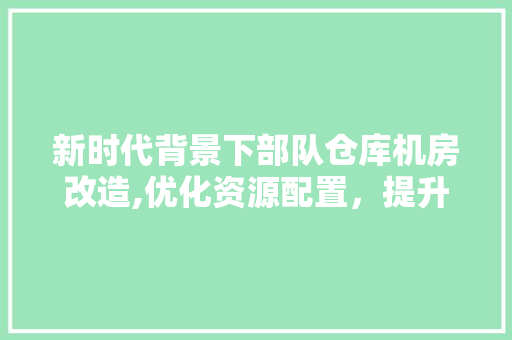 新时代背景下部队仓库机房改造,优化资源配置，提升战斗力 墙体维修