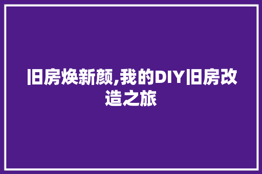 旧房焕新颜,我的DIY旧房改造之旅 墙体维修
