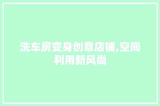 洗车房变身创意店铺,空间利用新风尚