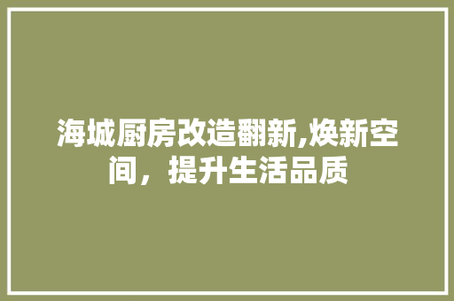 海城厨房改造翻新,焕新空间，提升生活品质