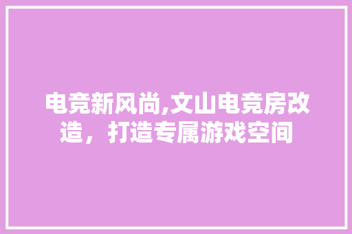 电竞新风尚,文山电竞房改造，打造专属游戏空间