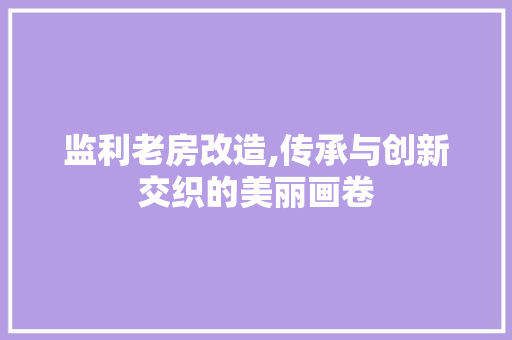 监利老房改造,传承与创新交织的美丽画卷