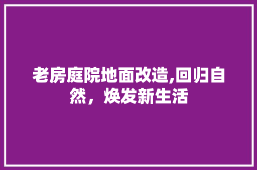 老房庭院地面改造,回归自然，焕发新生活