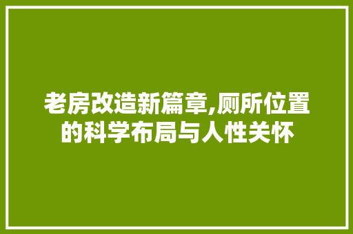 老房改造新篇章,厕所位置的科学布局与人性关怀