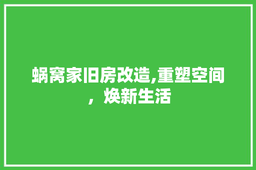 蜗窝家旧房改造,重塑空间，焕新生活