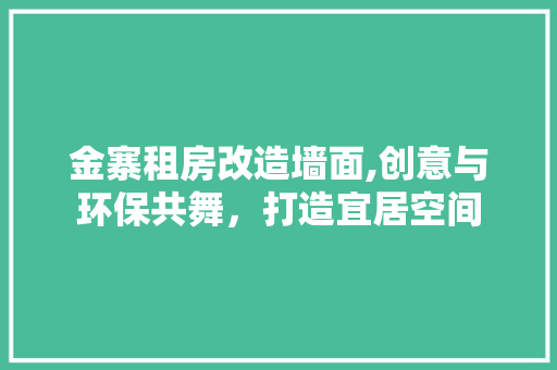 金寨租房改造墙面,创意与环保共舞，打造宜居空间