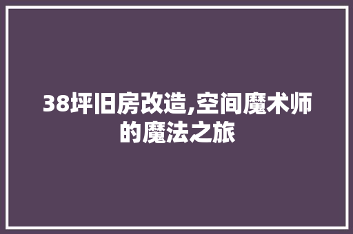 38坪旧房改造,空间魔术师的魔法之旅