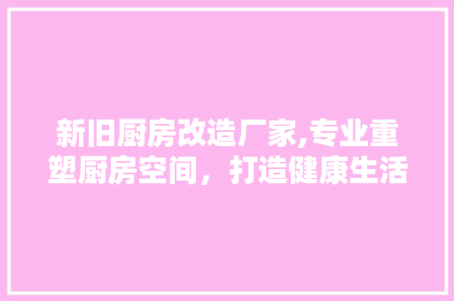 新旧厨房改造厂家,专业重塑厨房空间，打造健康生活新天地