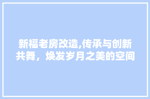新福老房改造,传承与创新共舞，焕发岁月之美的空间魅力