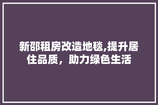 新邵租房改造地毯,提升居住品质，助力绿色生活