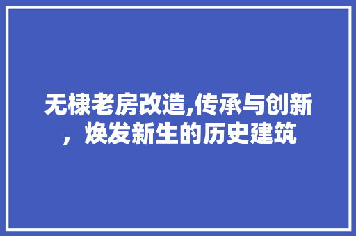 无棣老房改造,传承与创新，焕发新生的历史建筑