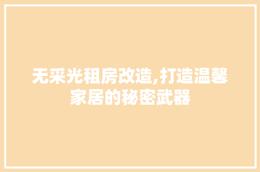 无采光租房改造,打造温馨家居的秘密武器