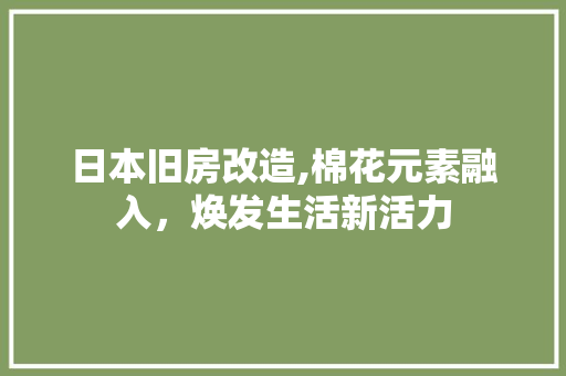 日本旧房改造,棉花元素融入，焕发生活新活力