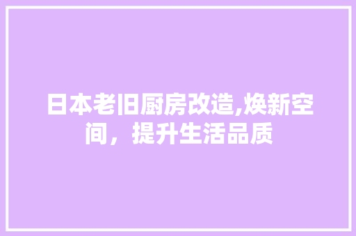 日本老旧厨房改造,焕新空间，提升生活品质