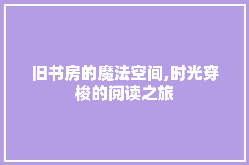 旧书房的魔法空间,时光穿梭的阅读之旅