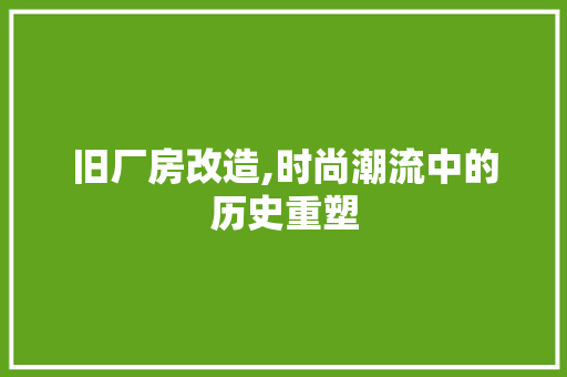 旧厂房改造,时尚潮流中的历史重塑