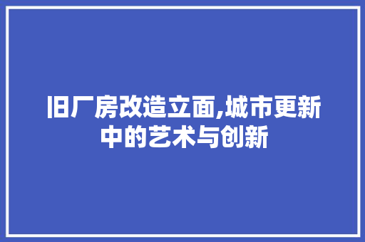 旧厂房改造立面,城市更新中的艺术与创新