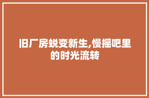 旧厂房蜕变新生,慢摇吧里的时光流转