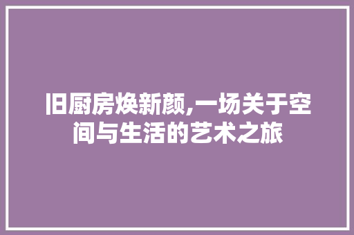 旧厨房焕新颜,一场关于空间与生活的艺术之旅